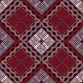 Ethnic boho seamless pattern. Patchwork texture. Weaving. Traditional ornament. Tribal pattern. Folk motif.